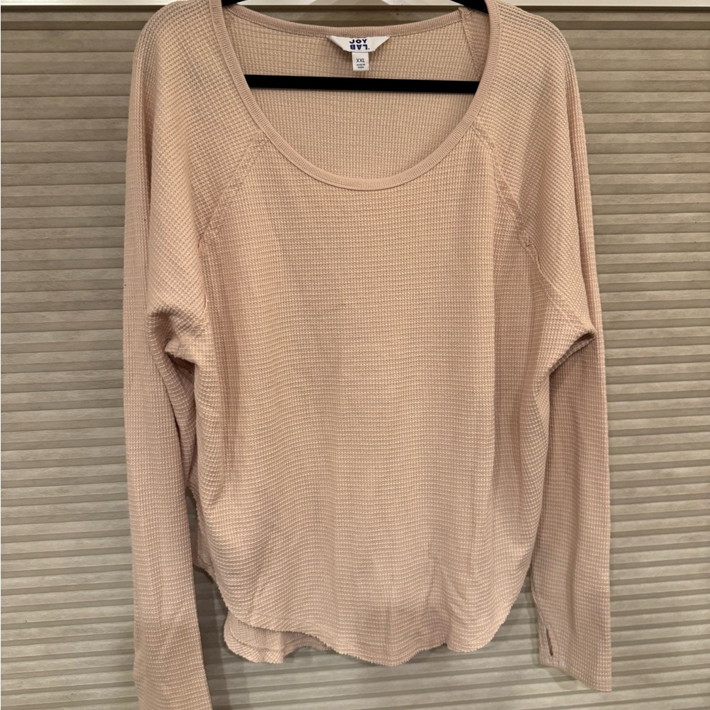 JoyLab Beige Waffle Knit Top
